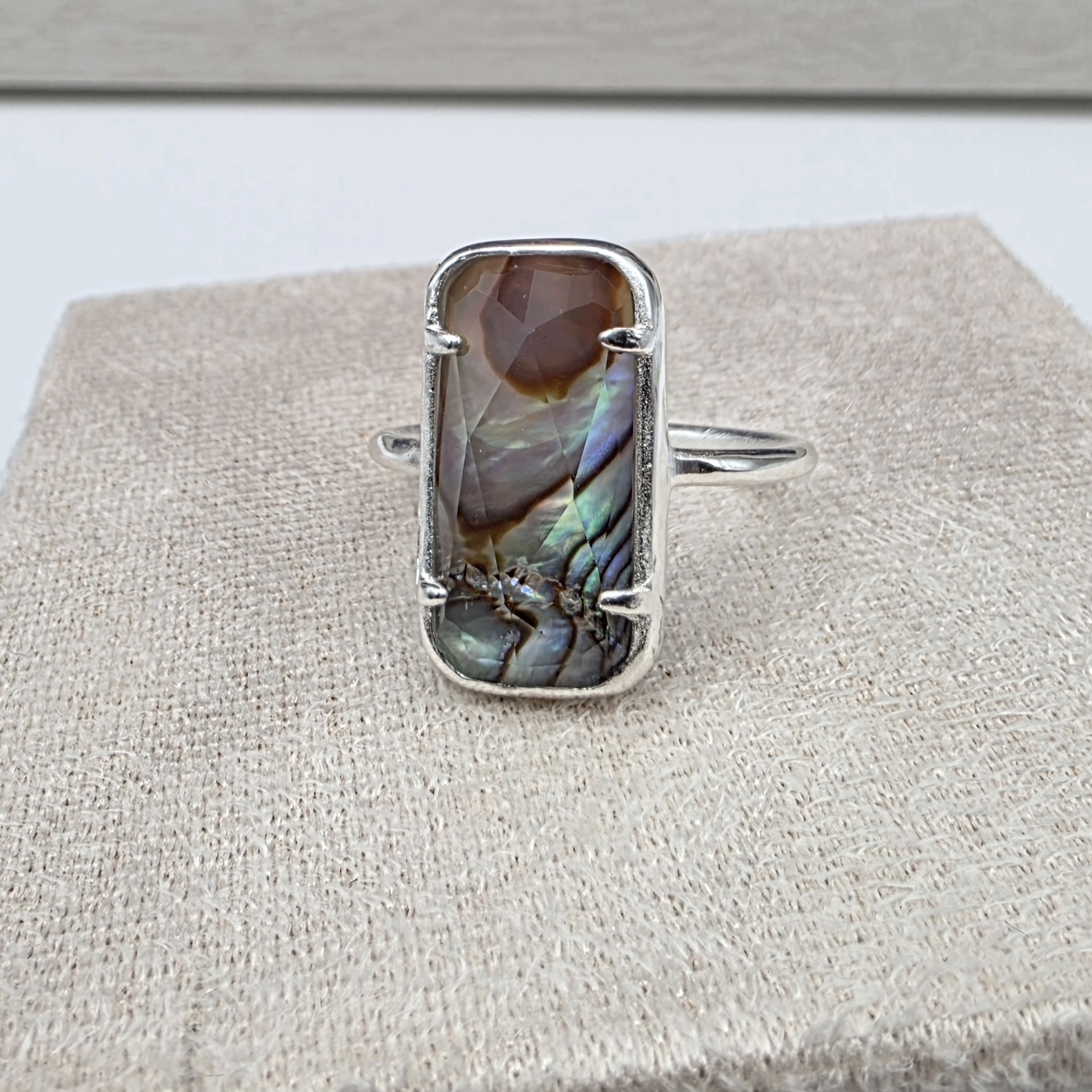 Unique Abalone Shell Ring (1163)